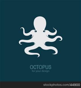 Vector of an octopus on blue background, Vector illustration. Animal Logo.