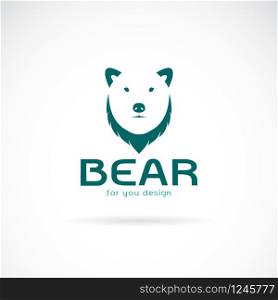 Vector of bear head design and the letters on white background. Wild Animals. Easy editable layered vector illustration.