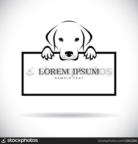 Vector of black dog head labrador  with frame space for your text. Pet. Animals. Easy editable layered vector illustration.