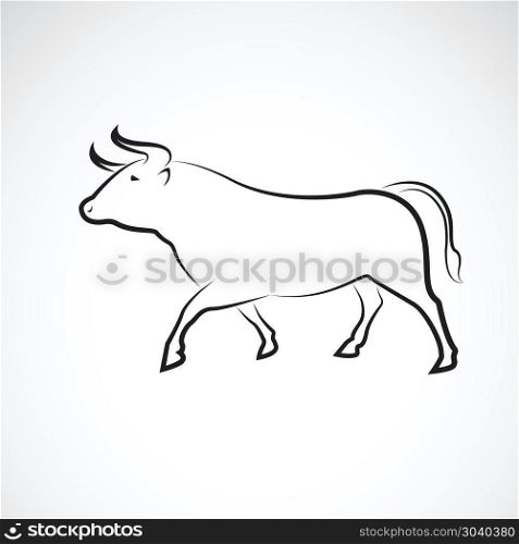 Vector of bull design on white background, Wild Animals, Vector . Vector of bull design on white background, Wild Animals, Vector illustration. Easy editable layered vector illustration.