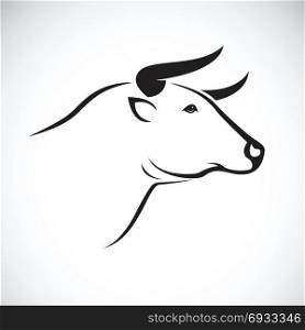 Vector of bull head design on white background, Animal.
