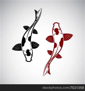 Vector of carp koi fish isolated on white background. Pet Animal. Fish icon. Easy editable layered vector illustration.