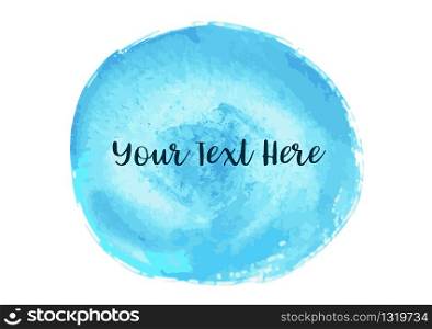Vector of Circle Shaped Blue Watercolor Background with Blank Copyspace