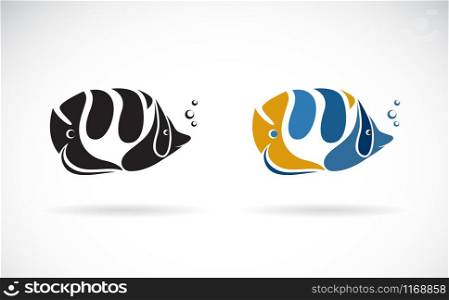 Vector of colorful sea fish on white background. Undersea animals. Easy editable layered vector illustration.