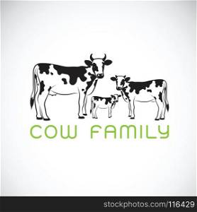 Vector of cows family on white background. Farm. Animal. Easy editable layered vector illustration.