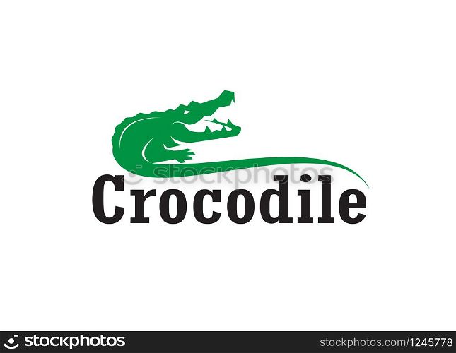 Vector of crocodile design and the letters on white background. Wild Animals. Reptile. Easy editable layered vector illustration.