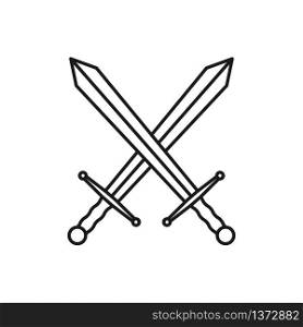 vector of crossed sword icon, flat design best vector sword icon