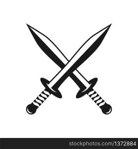 vector of crossed sword icon, flat design best vector sword icon