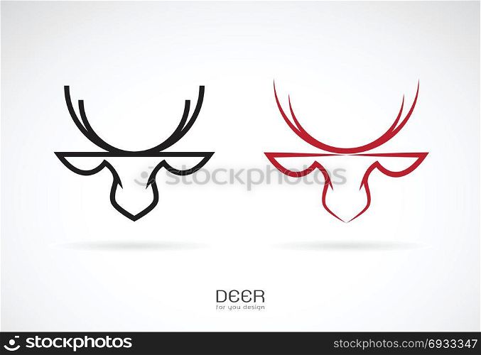Vector of deer head design on white background. Symbol. Animals. Deer Icon.