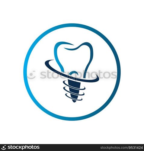 vector of  Dental implant logo and symbol design template