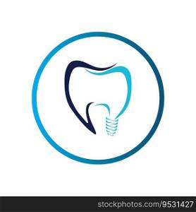 vector of  Dental implant logo and symbol design template