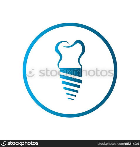 vector of  Dental implant logo and symbol design template