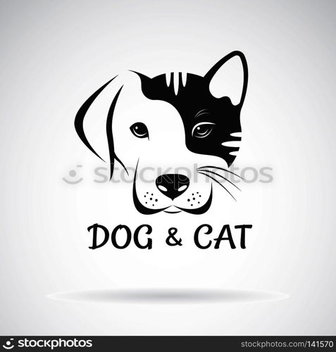 Vector of dog and cat face design on a white background. Pet. Animal. Easy editable layered vector illustration.