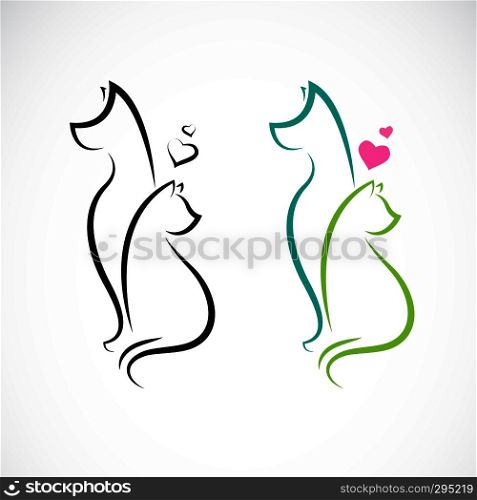 Vector of dog and cat on a white background. Pet. Animals. Easy editable layered vector illustration.