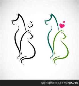Vector of dog and cat on a white background. Pet. Animals. Easy editable layered vector illustration.