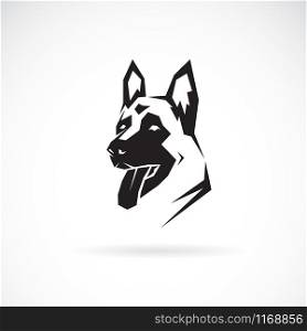 Vector of dog head (German shepherd) on white background. Pet. Animals. Easy editable layered vector illustration.