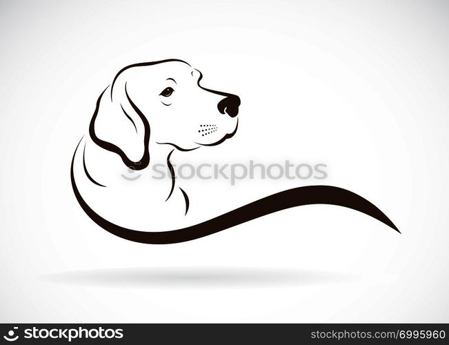 Vector of dog head(labrador) on white background., Pet. Animals. Easy editable layered vector illustration.