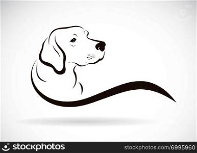 Vector of dog head(labrador) on white background., Pet. Animals. Easy editable layered vector illustration.