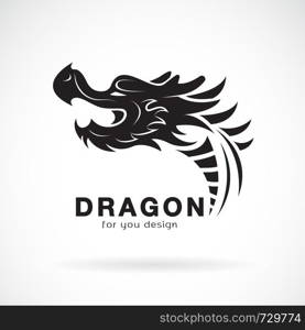 Vector of dragon head design on a white background. Animals. Dragon logo or icon. Easy editable layered vector illustration.