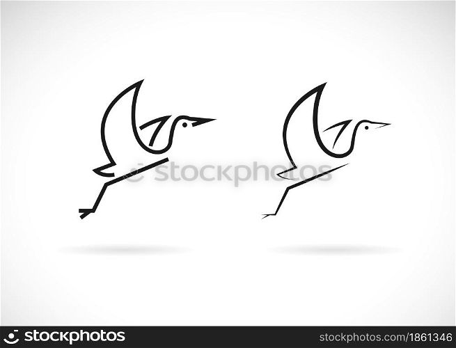 Vector of egret design on white background. Birds logos or icons. Easy editable layered vector illustration. Wild Animals.