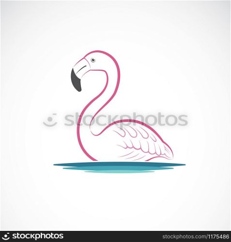 Vector of flamingo design on white background. Wild Animals. Birds. Easy editable layered vector illustration.