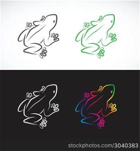 Vector of frogs design on white background and black background.. Vector of frogs design on white background and black background., Amphibian. Animal. Easy editable layered vector illustration.