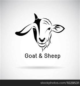 Vector of goat face and sheep face on a white background. Animals farm. Easy editable layered vector illustration.