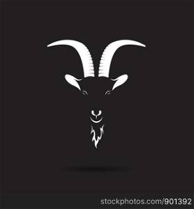 Vector of goat head design on a black background., Animal farm., Goat logo or icon. Easy editable layered vector illustration.