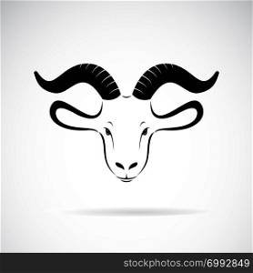 Vector of goat head design on a white background, Animal farm. Easy editable layered vector illustration.