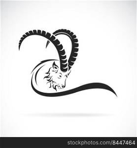 Vector of goat head design on white background. Wild Animals. Easy editable layered vector illustration.
