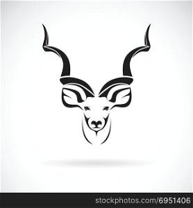 Vector of greater kudu head design on white background, Wild Animals. Easy editable layered vector illustration.