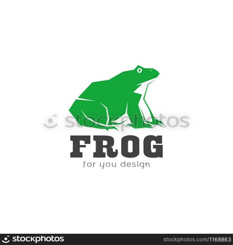 Vector of green frog design on white background. Amphibian. Animal. Frog Icon. Easy editable layered vector illustration.