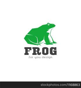 Vector of green frog design on white background. Amphibian. Animal. Frog Icon. Easy editable layered vector illustration.