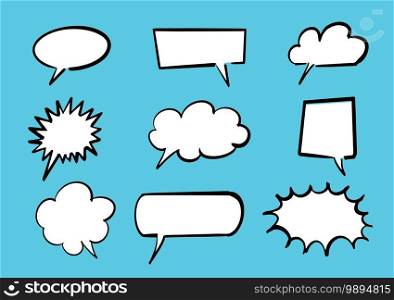 Vector of  Hand Draw Comic Style Speech Bubbles