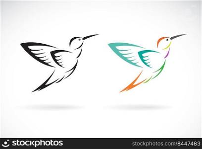 Vector of Humming bird design on white background. Bird. Animals. Easy editable layered vector illustration.