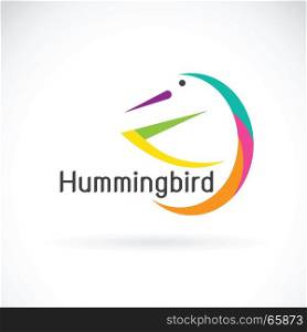 Vector of humming bird design on white background, Bird Logo.