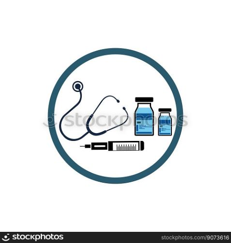 vector of insulin injection logo and symbol illustration simple design element