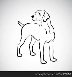 Vector of labrador dog on white background., Pet. Animals. Easy editable layered vector illustration.