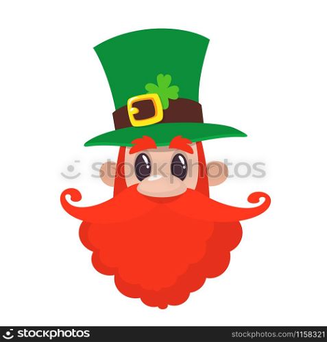 Vector of Leprechaun head. Element for St.Patrick`s day greeting design