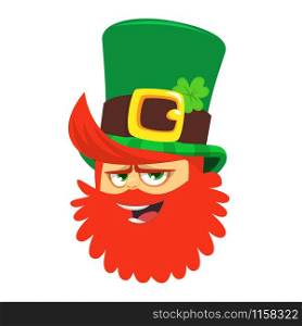 Vector of Leprechaun head. Element for St.Patrick`s day greeting design