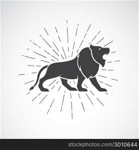 Vector of lion on white background. Animal. Lion symbol. Vector illustration for advertising and T-shirt graphics. Easy editable layered vector illustration.