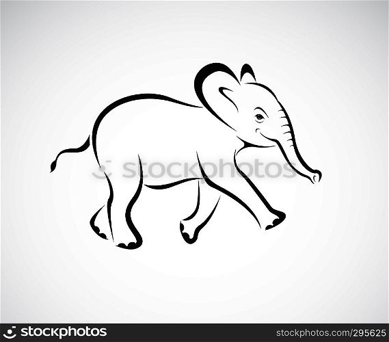 Vector of little elephant design on white background. Wild Animals. Elephant logo or icon. Easy editable layered vector illustration.