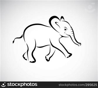 Vector of little elephant design on white background. Wild Animals. Elephant logo or icon. Easy editable layered vector illustration.