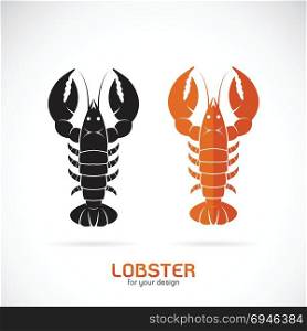 Vector of lobster design on white background. Sea Animal. Seafood. Easy editable layered vector illustration.