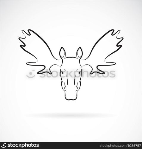 Vector of moose deer head design on white background., Wild Animals. Easy editable layered vector illustration.