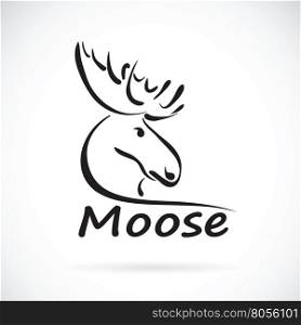 Vector of moose deer head on a white background