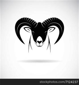 Vector of mountain goat head design on white background. Wild Animals. Goats logo or icon. Easy editable layered vector illustration.