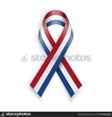 Vector of Netherlands Flag. Vector of Netherlands Flag. Patriotic ribbon. Blue and red