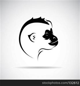 Vector of northern white-cheeked gibbon head design on white background. Wild Animals. Easy editable layered vector illustration.