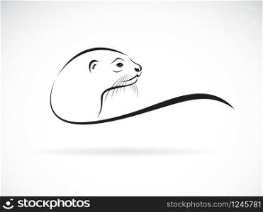 Vector of otter head design on white background. Wild Animals. Easy editable layered vector illustration.